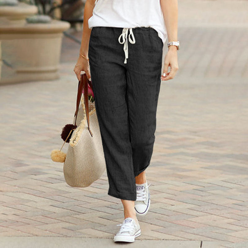Alvie casual broek met koordtaille