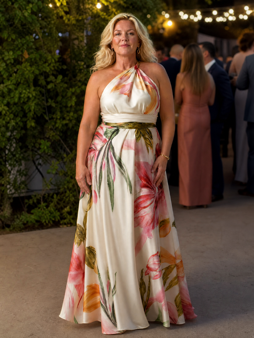 Amiel maxi-jurk met bloemenprint