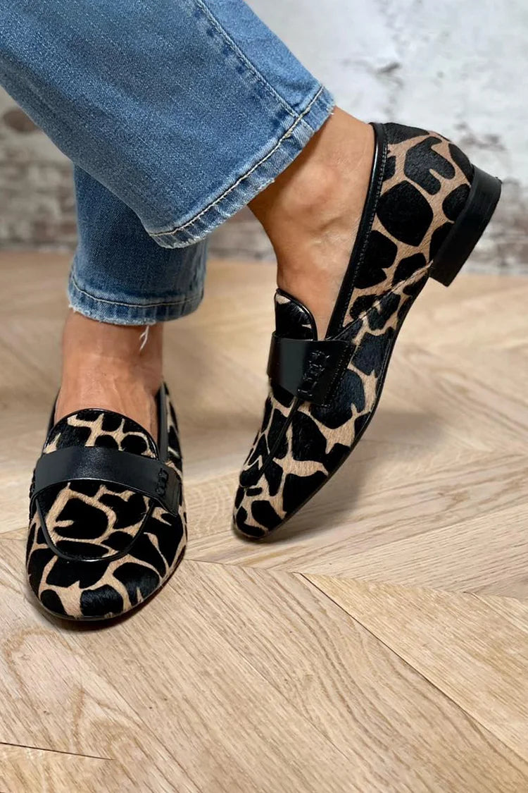 Daphne loafers met dierenprint