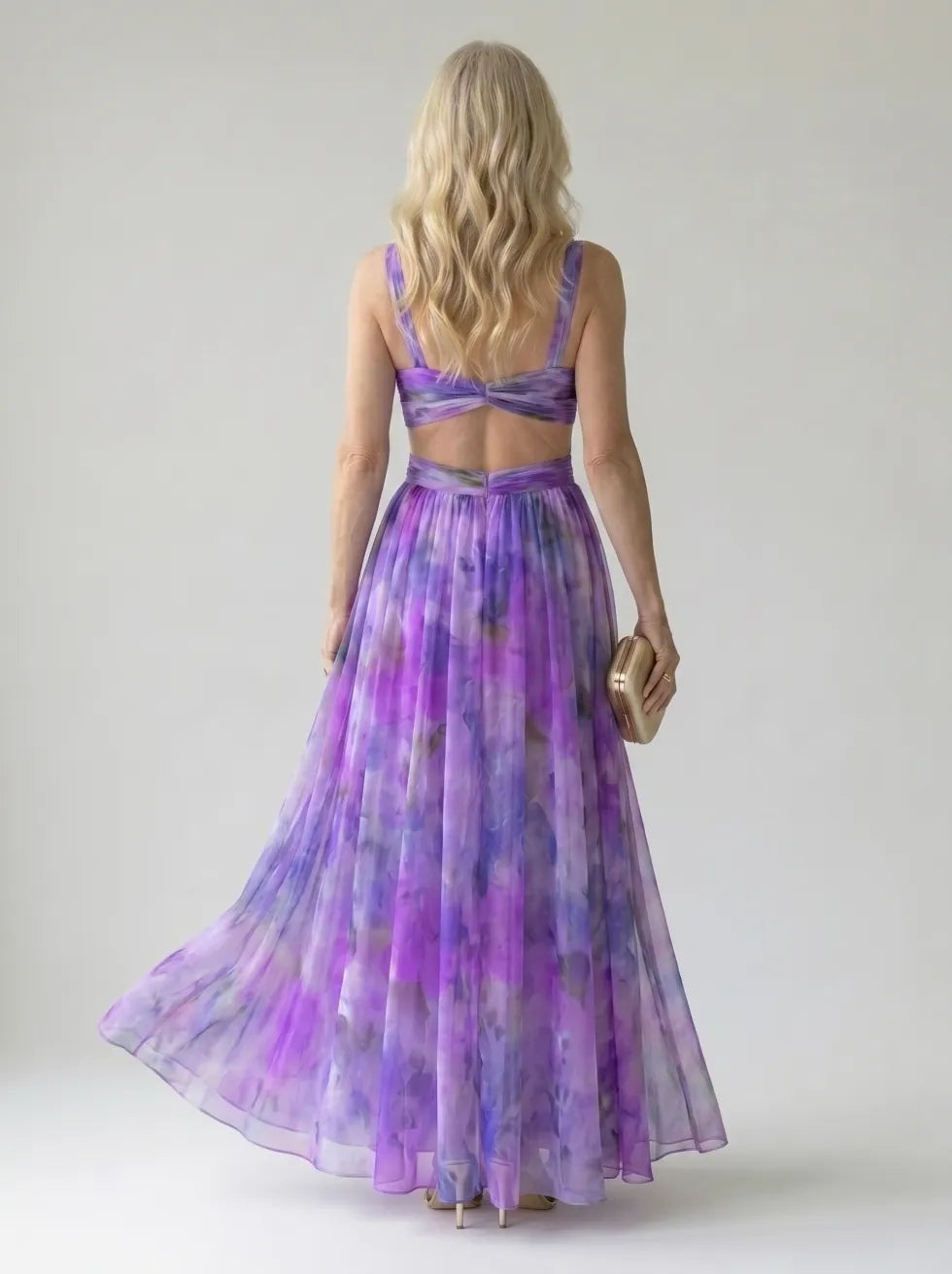 Isel soepele wikkel maxi-jurk