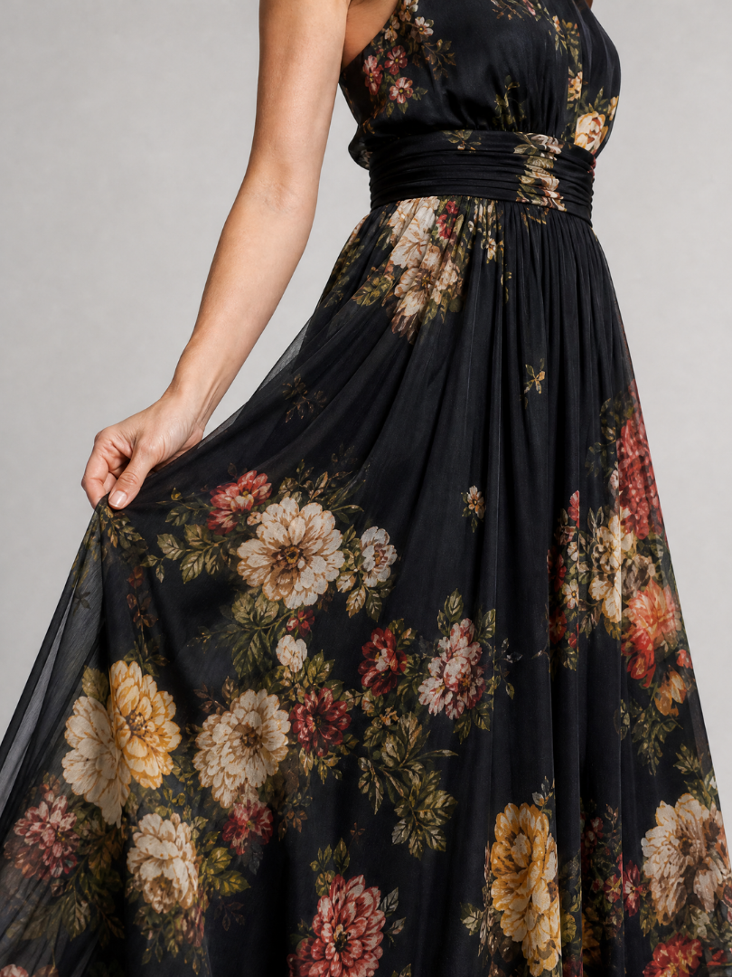 Sior halter midi-jurk met bloemenprint