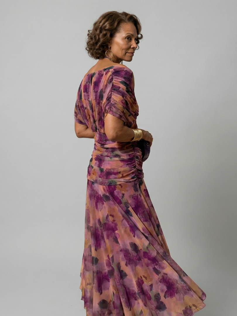Calen | Off Shoulder Flow Midi Jurken