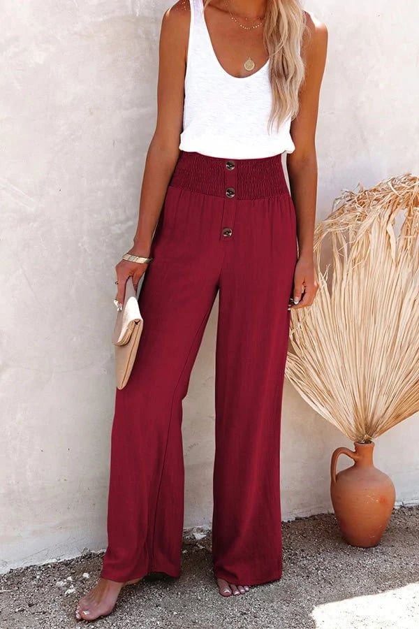 Riana relaxte broek met hoge taille