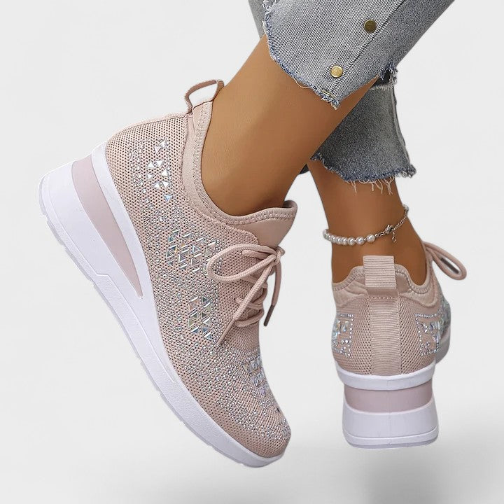 Fokelien sneaker met opengewerkt bovenwerk