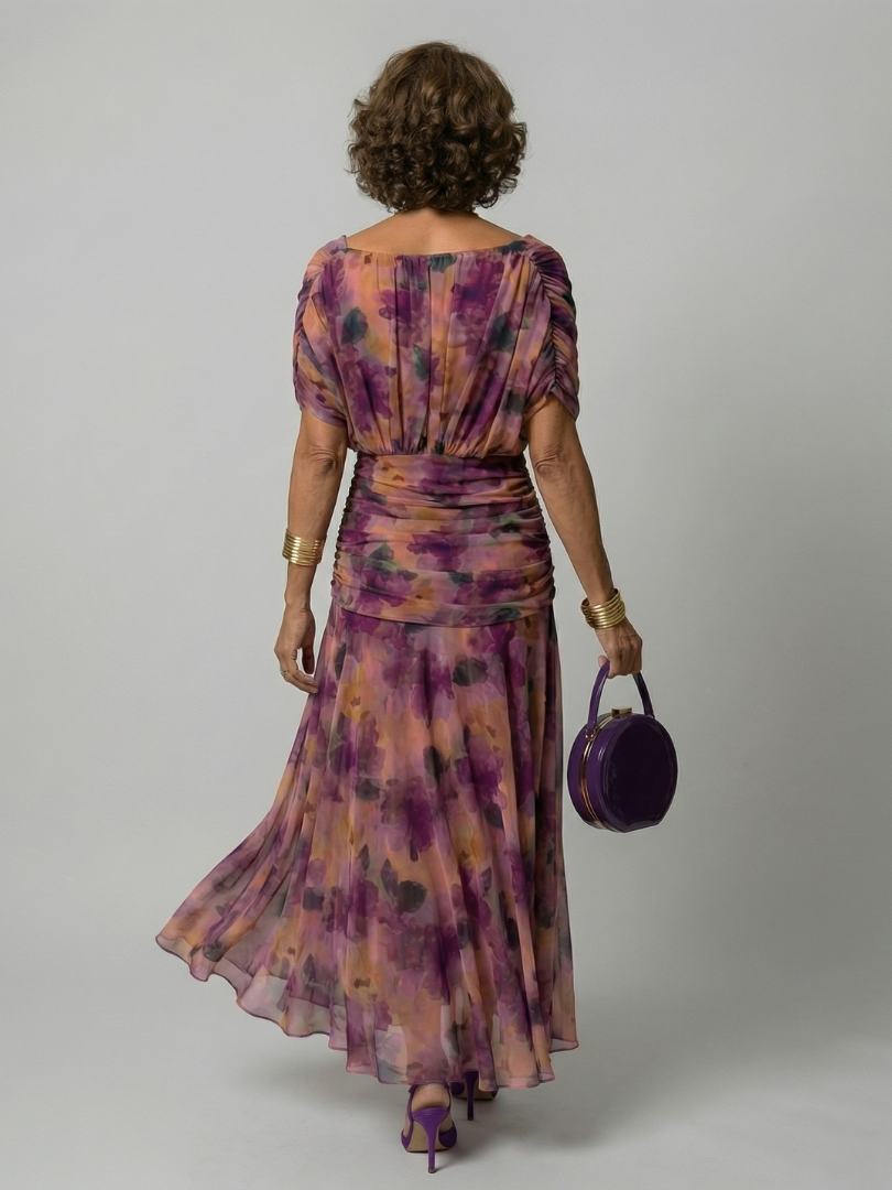 Calen | Off Shoulder Flow Midi Jurken