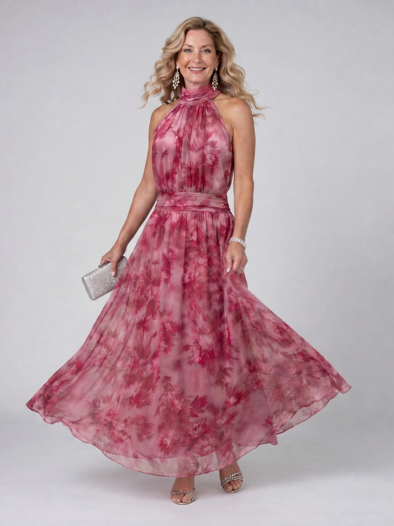 Avien zachte halter midi-jurk