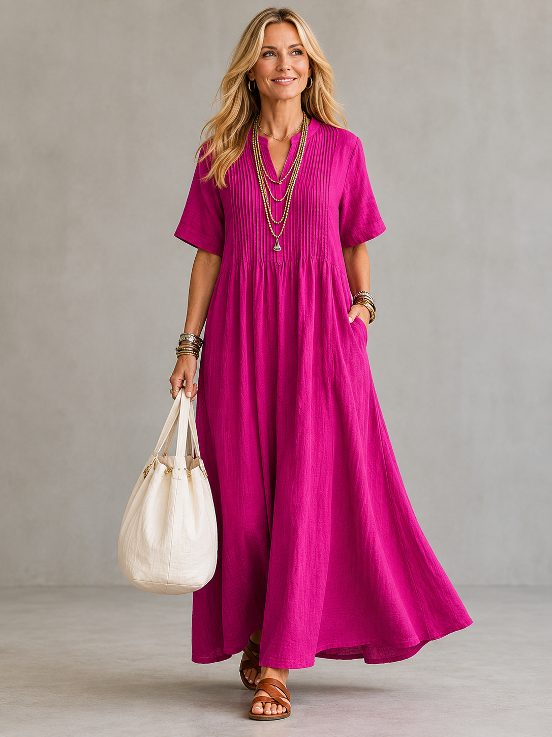 Nathalia™ | Plissé Jurk
