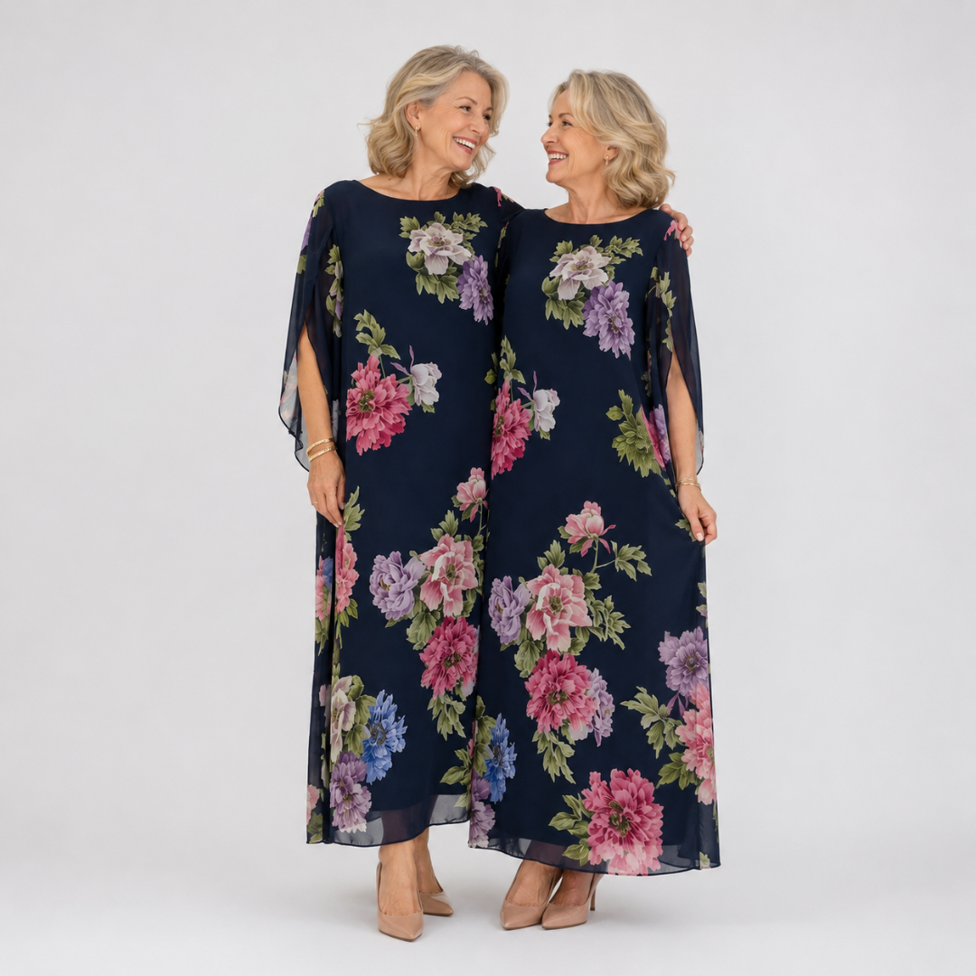 Elowen™ | Midnight Bloom Maxi Jurk