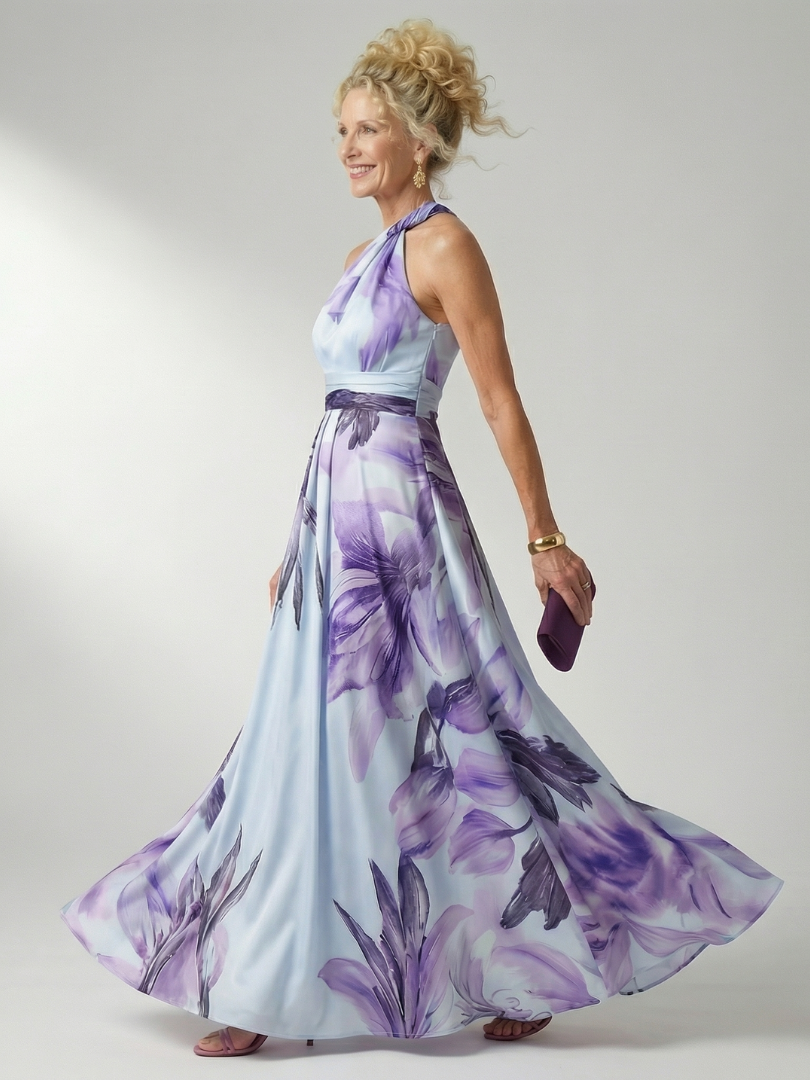 Amiel maxi-jurk met bloemenprint
