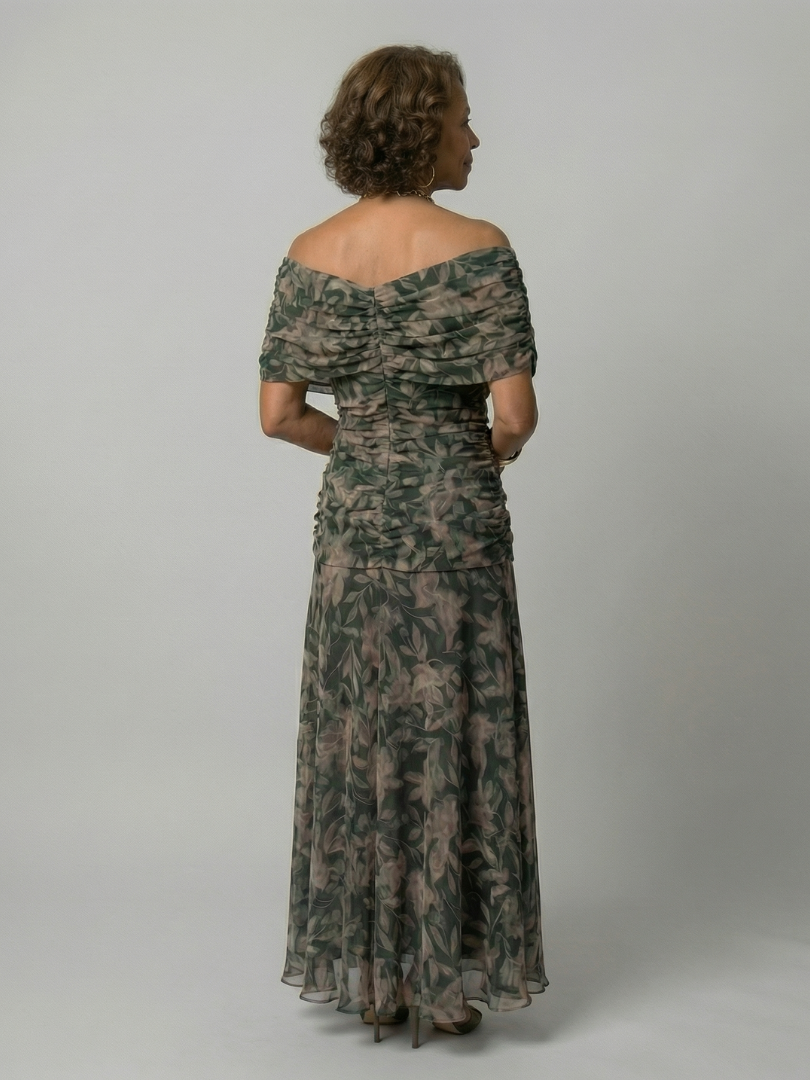 Calen | Off Shoulder Flow Midi Jurken