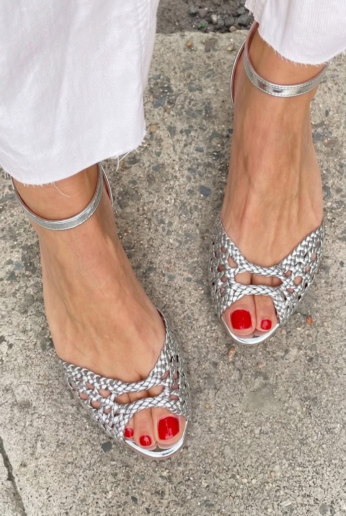 Isadora gevlochten sandalen in goud