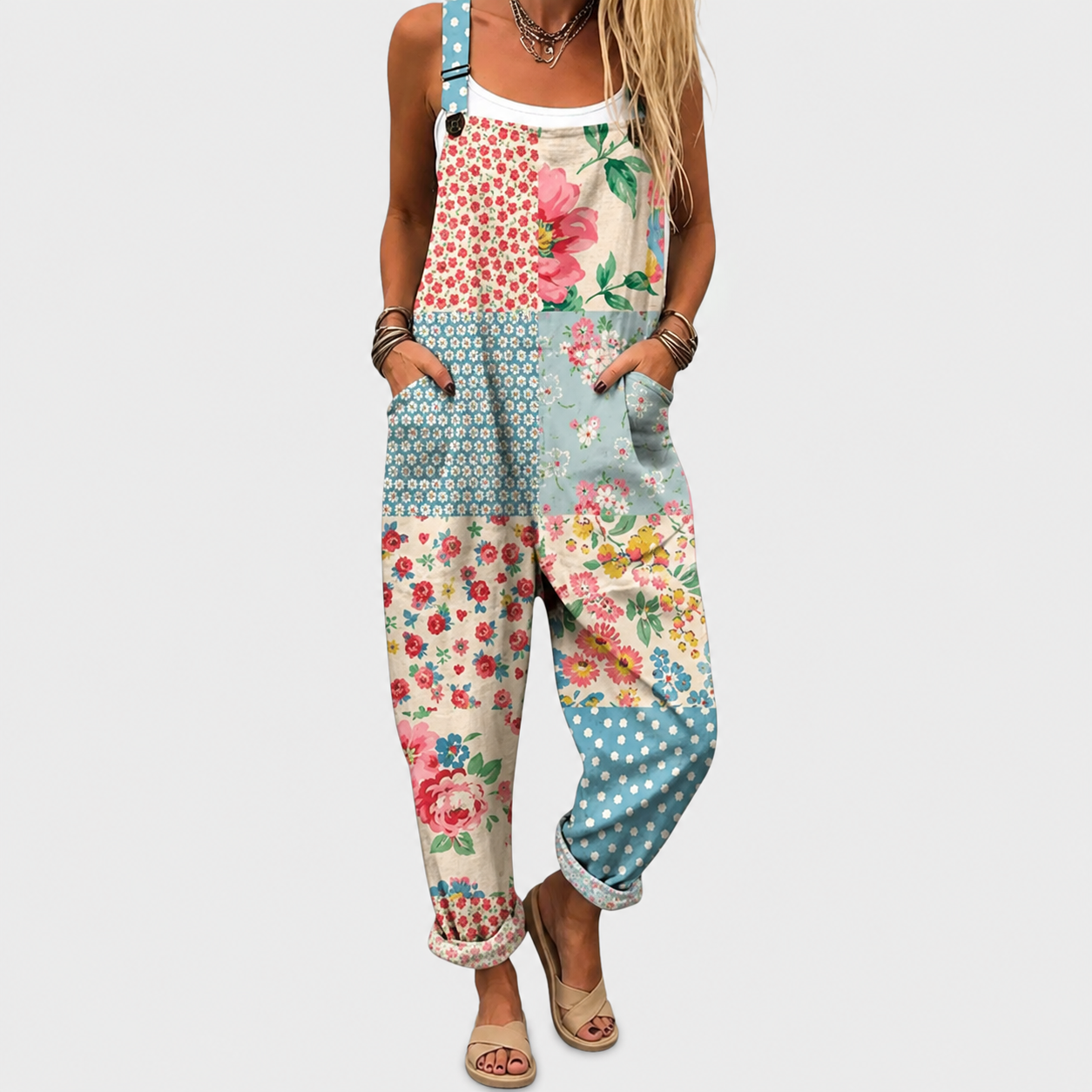 Esther salopette met print