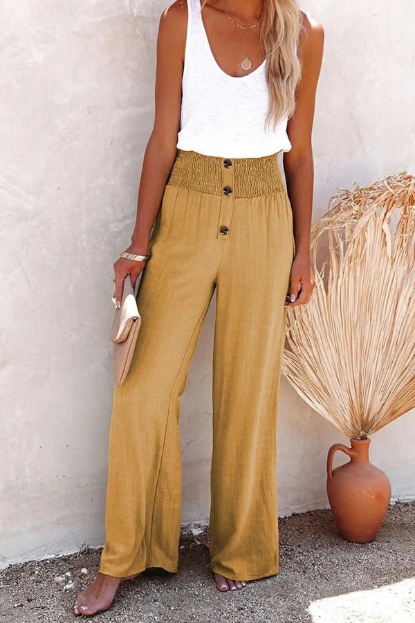 Riana relaxte broek met hoge taille