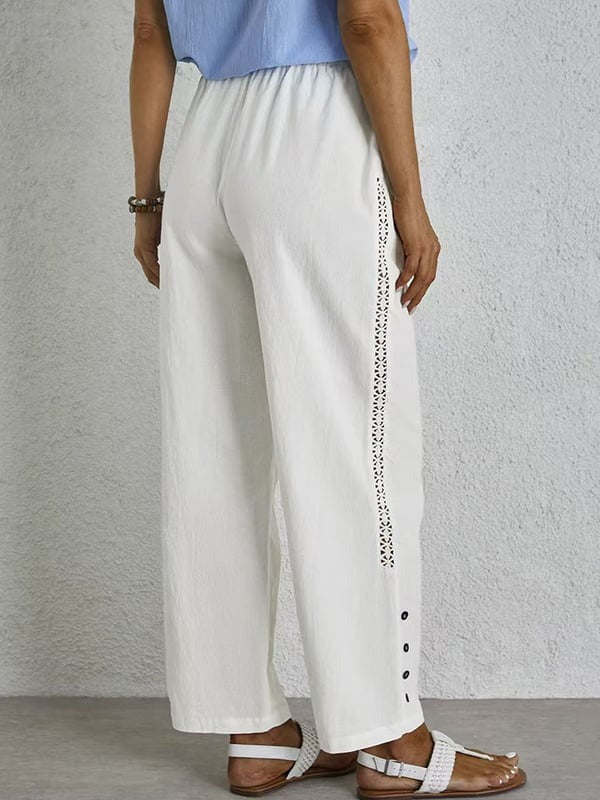 Shania relaxed broek met knoopdetail
