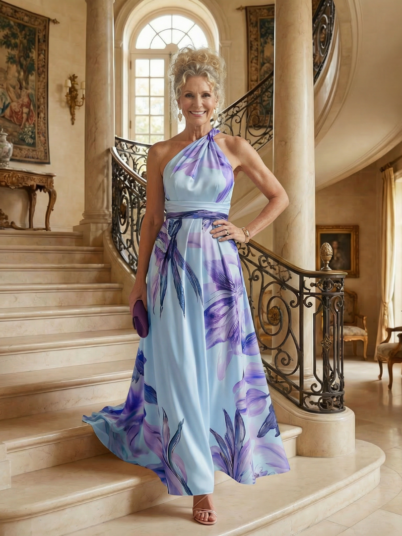 Amiel maxi-jurk met bloemenprint