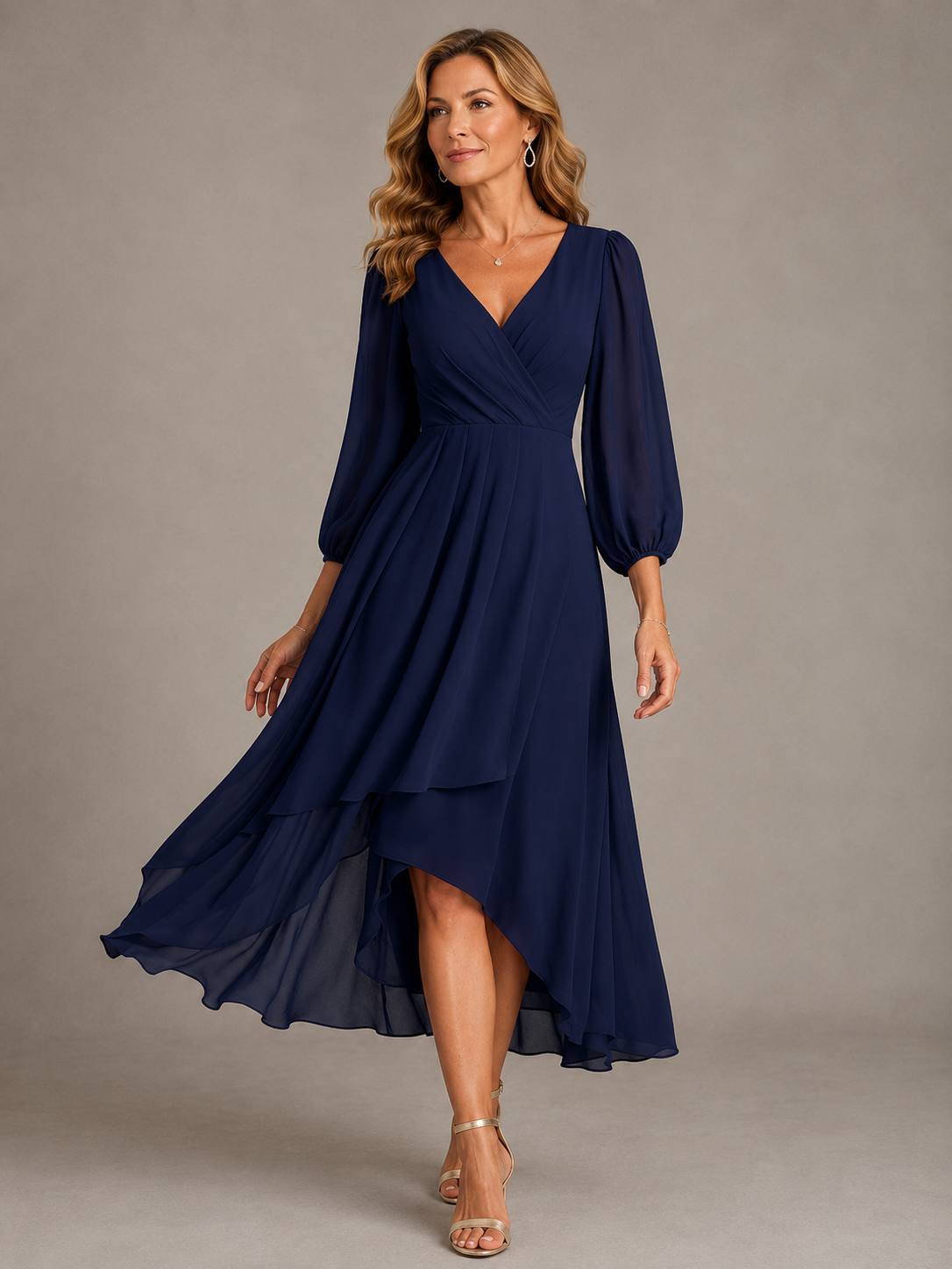Mia™ | Elegante V-hals Lange Jurk