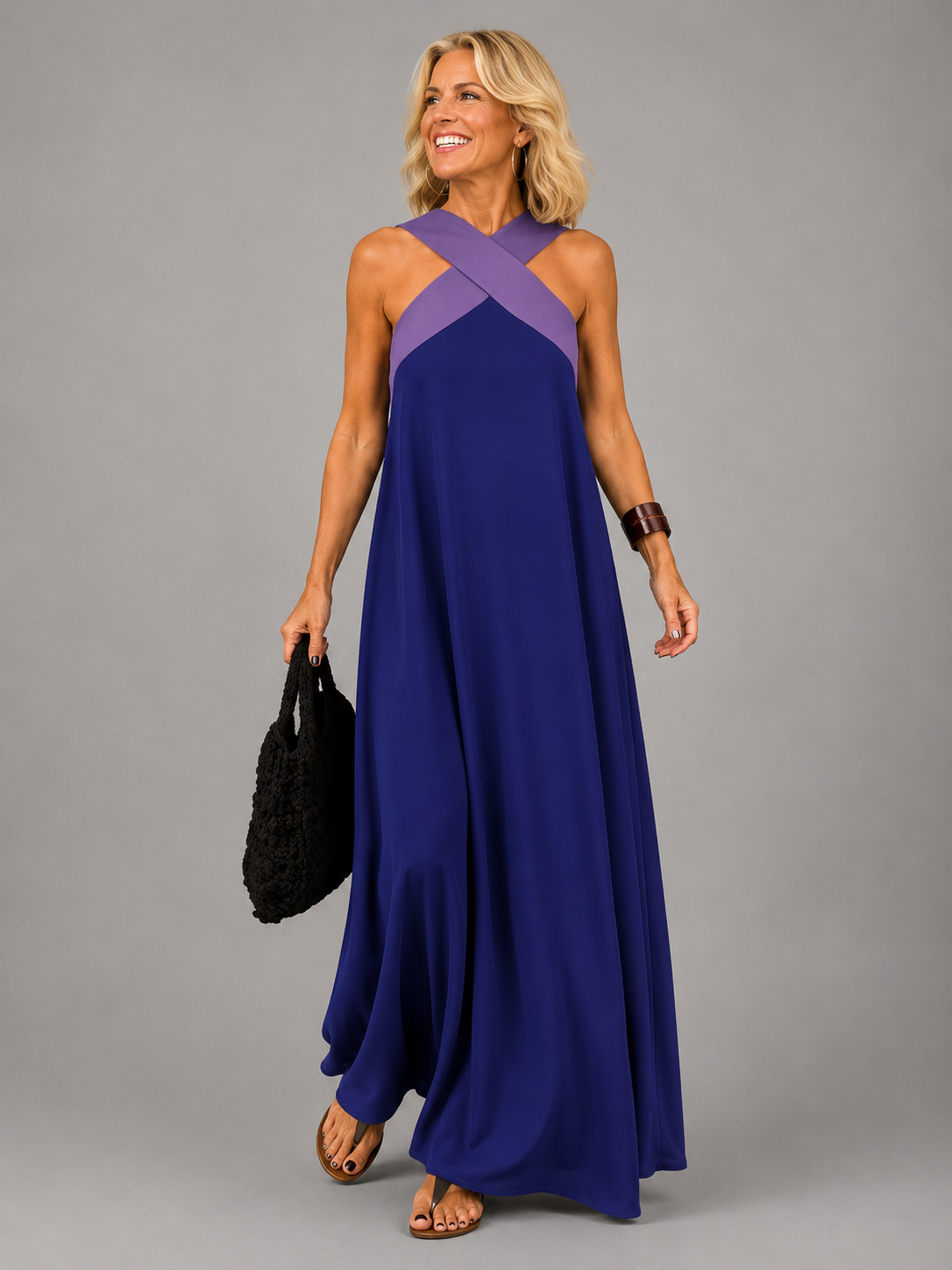 Velora™ | Cross Elegance Maxi Jurk