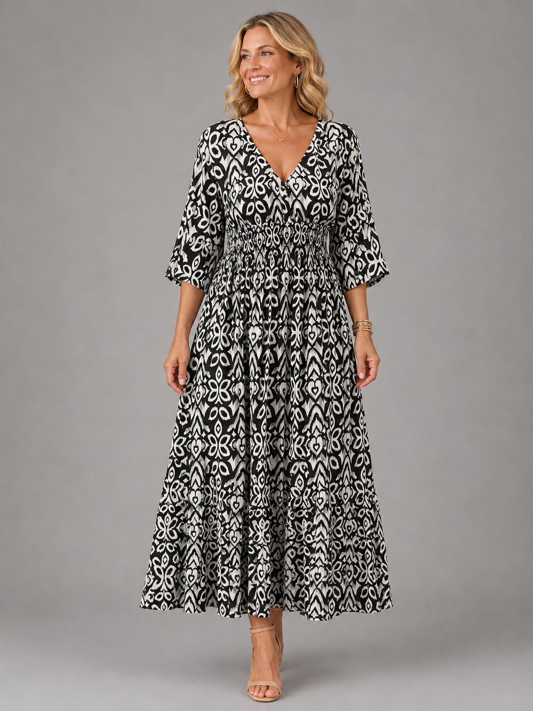 Althea™ | Bohemian Flow Midi Jurk