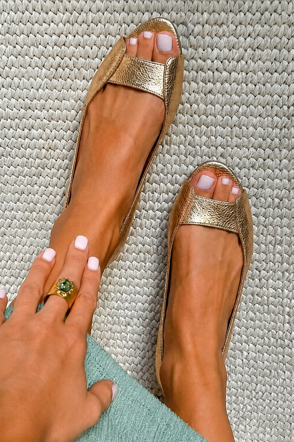 Adelina gouden comfortsandalen