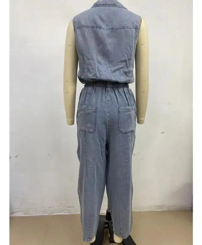 Rosalia | Mouwloze denim jumpsuit