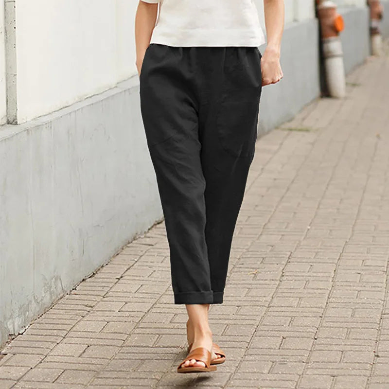 Kriza wijde broek met zakken