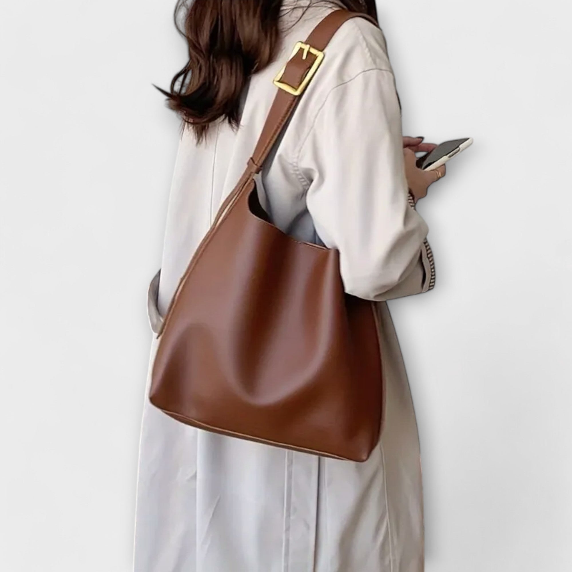 Elegante schoudertas met gladde afwerking