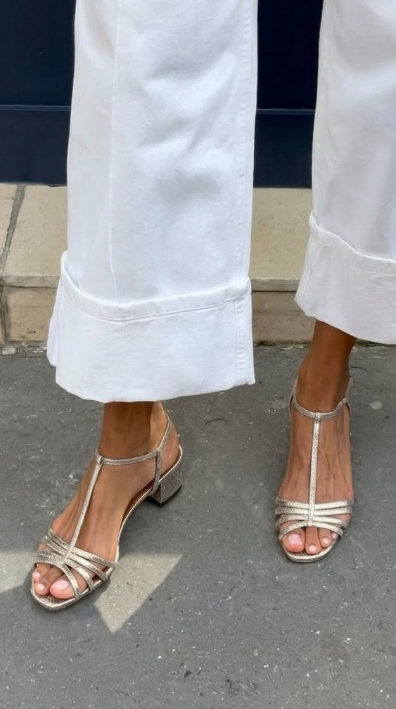 Allegra gouden zomersandalen