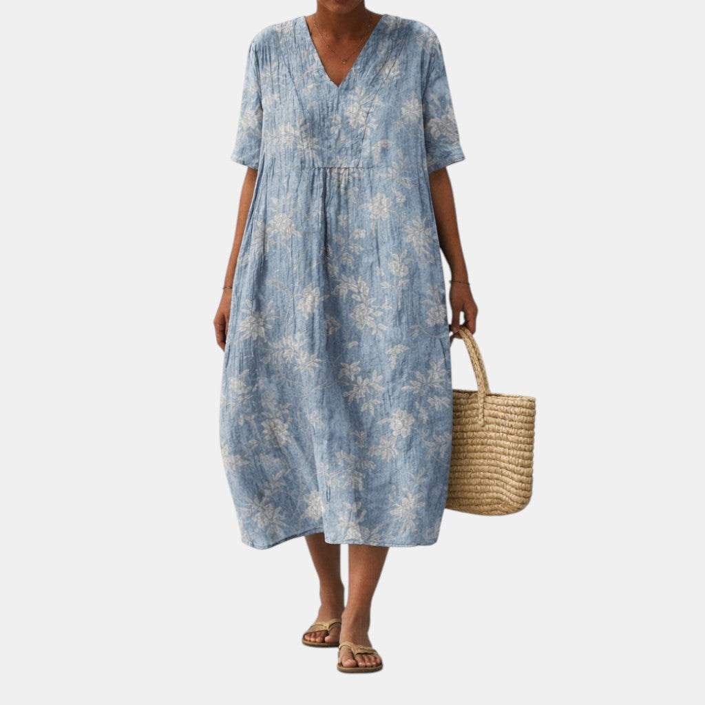 Alma elegante jurk met laguneprint