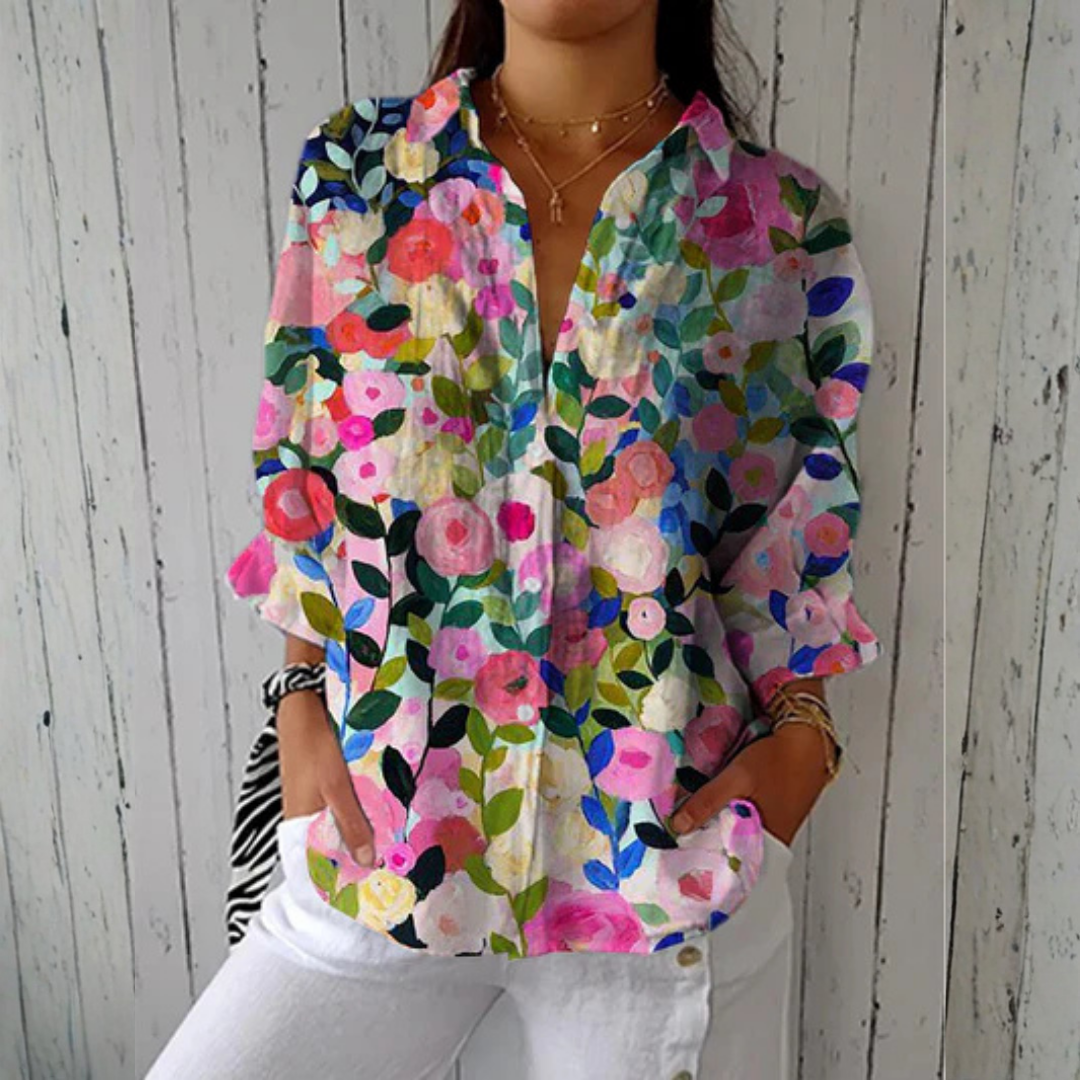 Amandine | Blouse met bloesemdessin