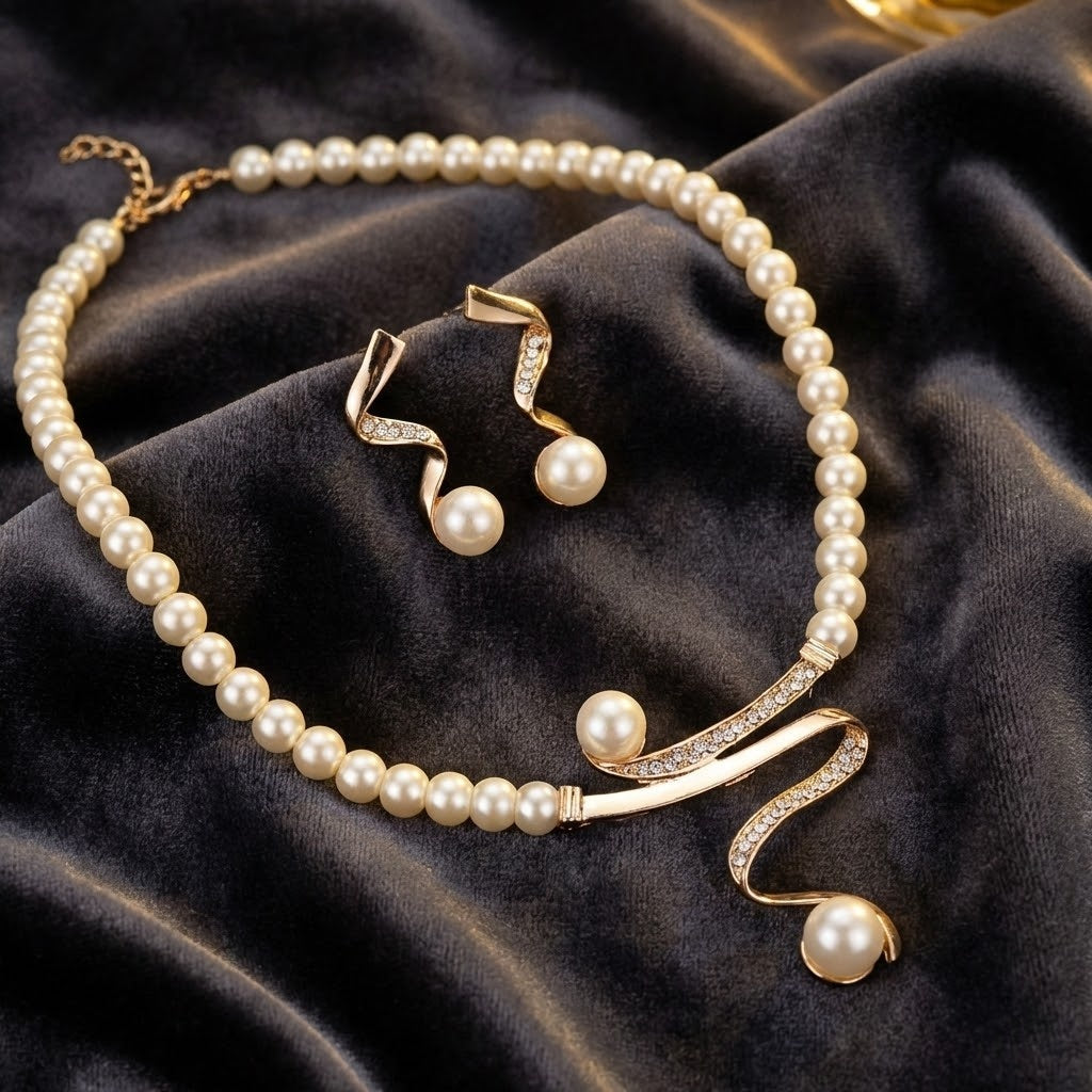 Elegante sieradenset met parels
