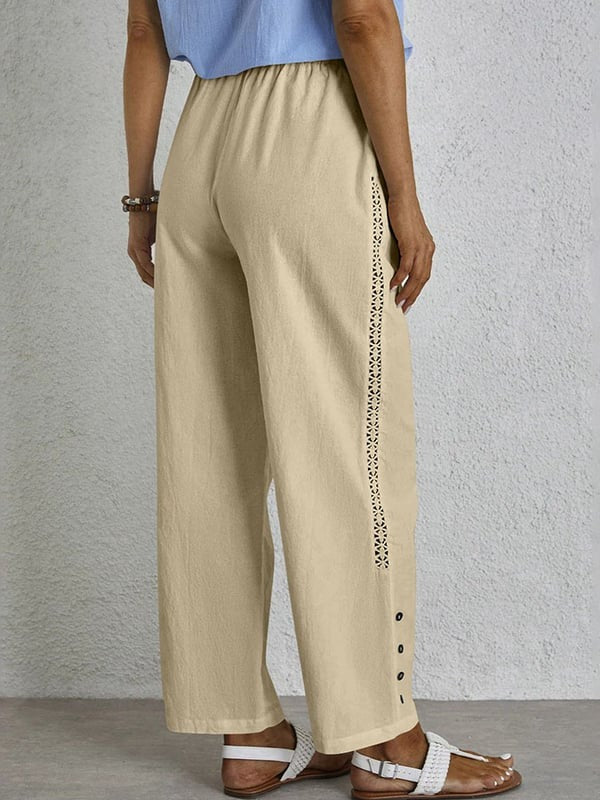 Shania relaxed broek met knoopdetail