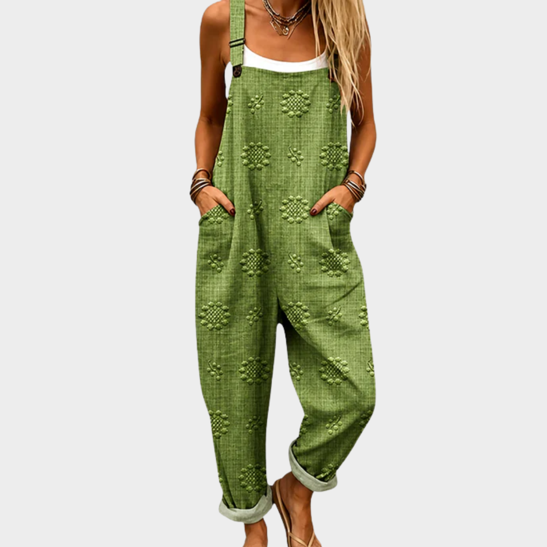 Betsy groene jumpsuit met bloemmotief