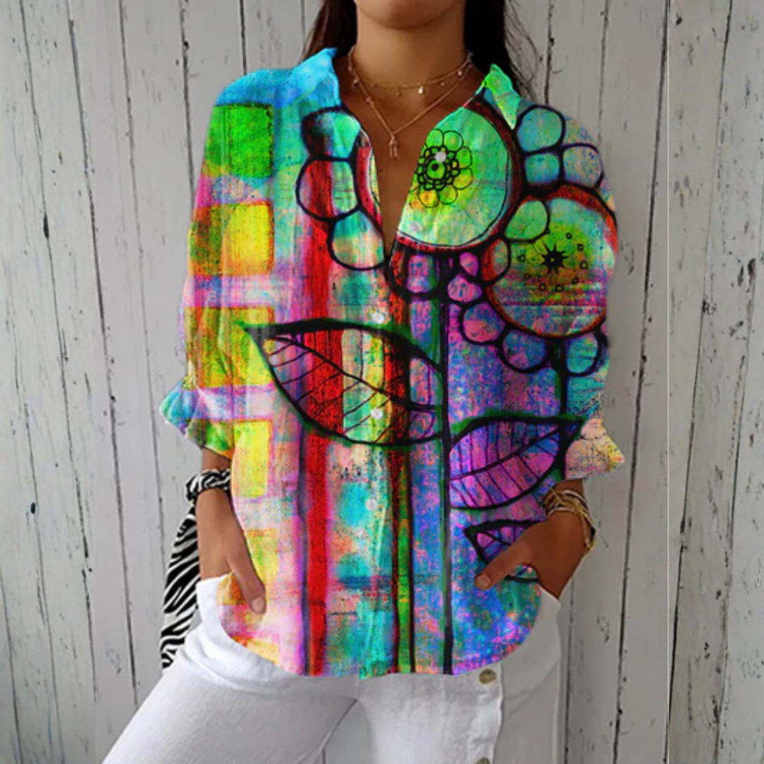 Bianca | Artistieke blouse met bloemen
