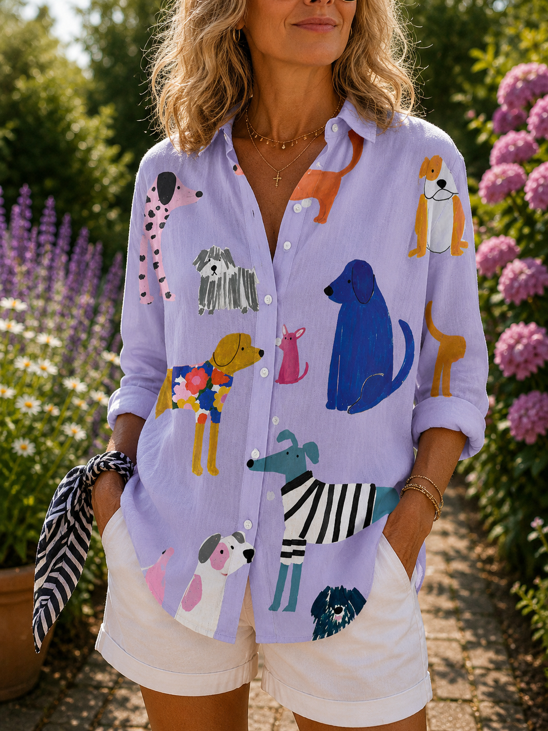 Florence blouse met hondjesprint