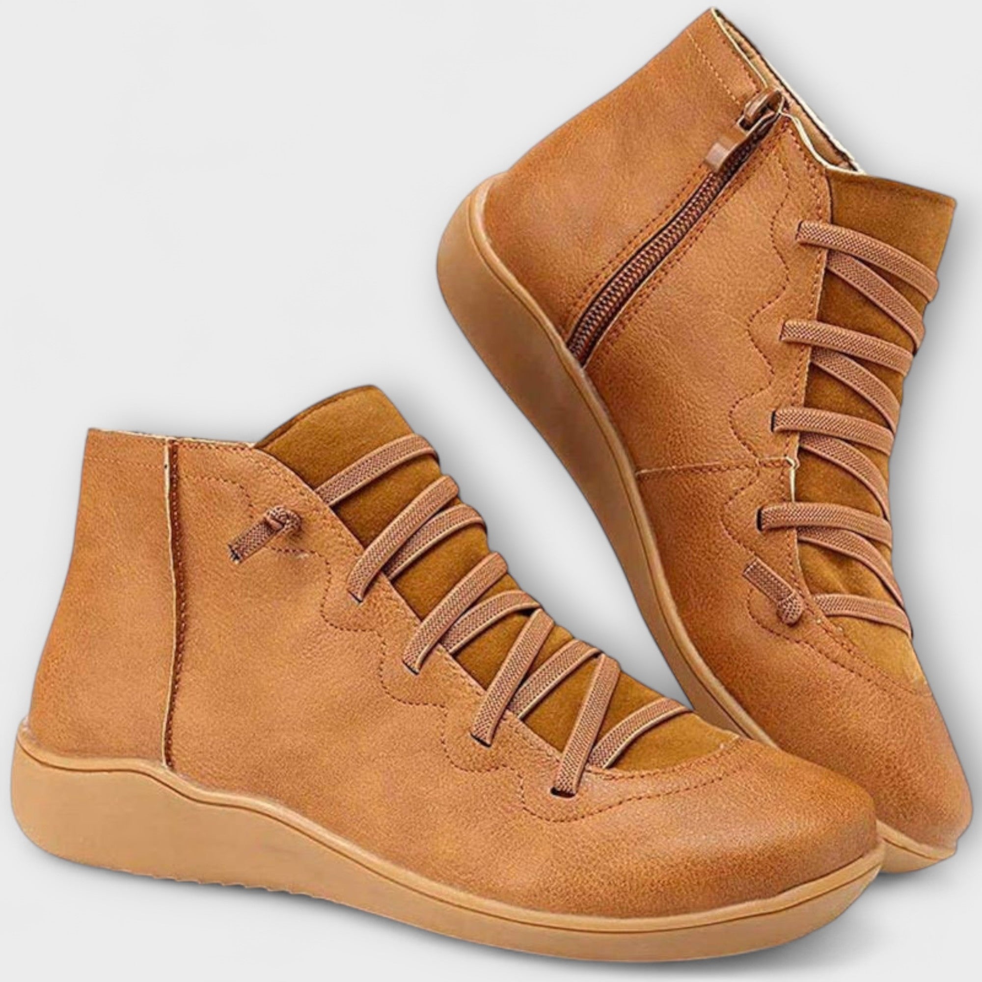 Menke enkellaars met veters en rits