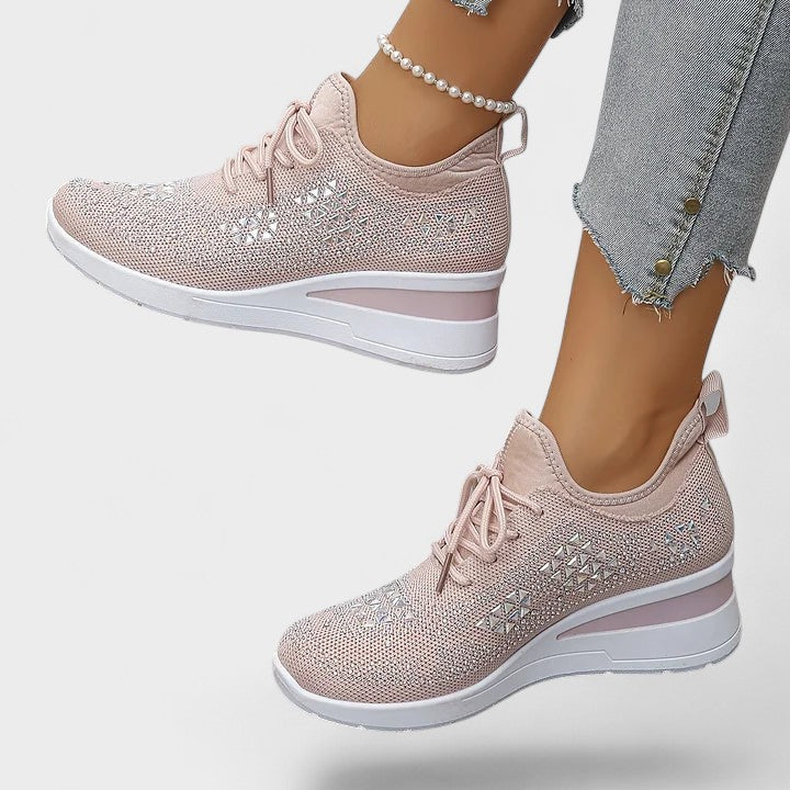 Fokelien sneaker met opengewerkt bovenwerk