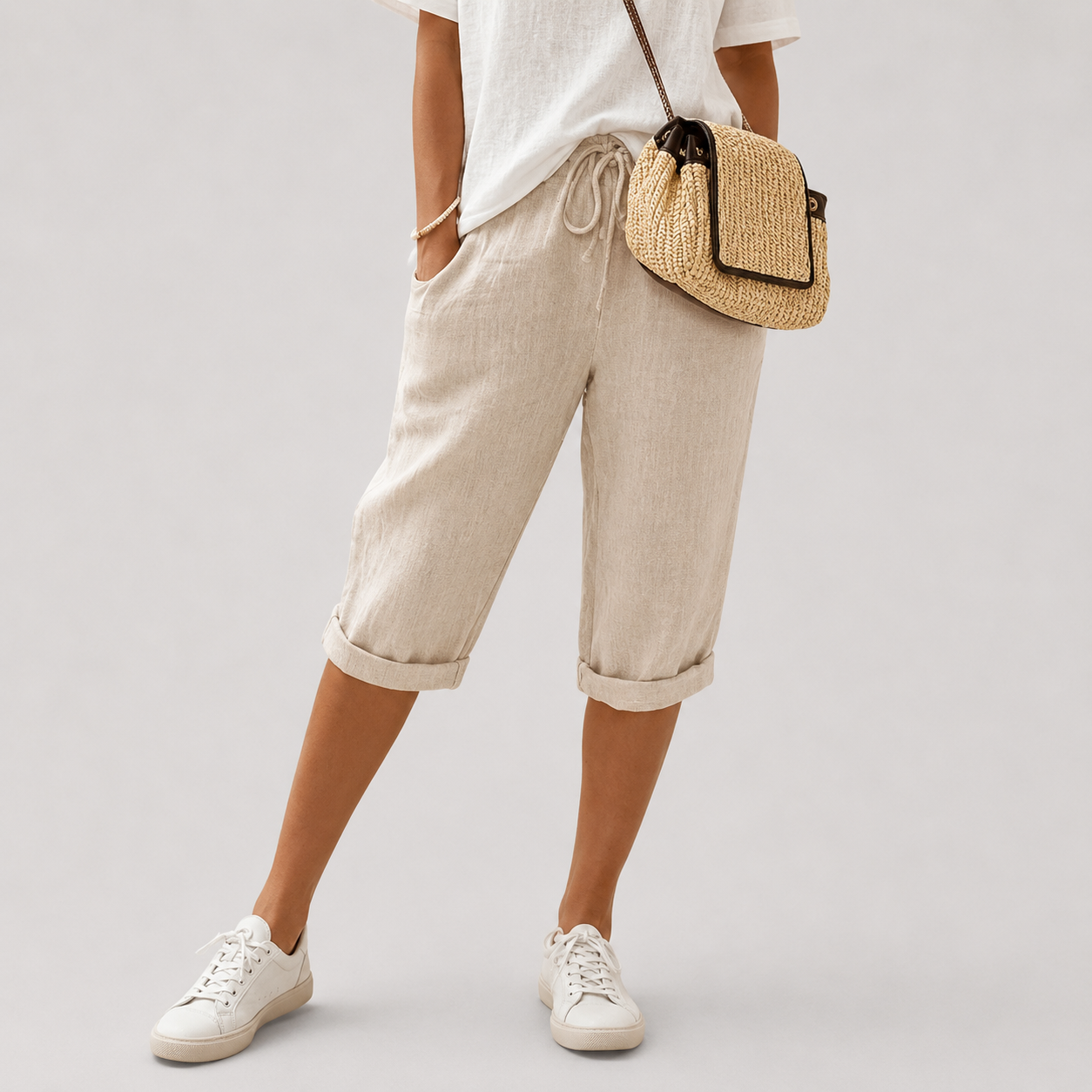 Comfortabele korte broek met elastische taille