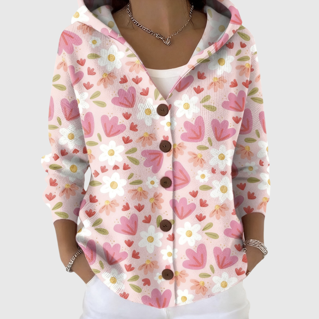 Elvira | Gebreid vest met capuchon
