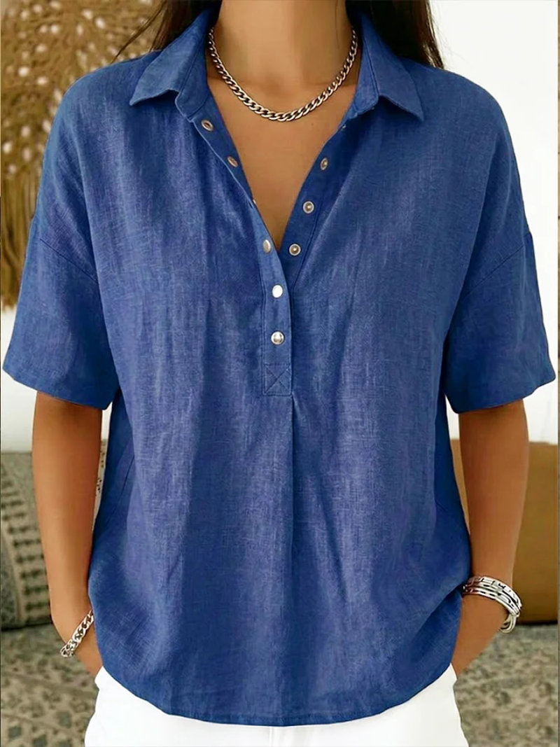 Hanneke luchtige blouse in blauw