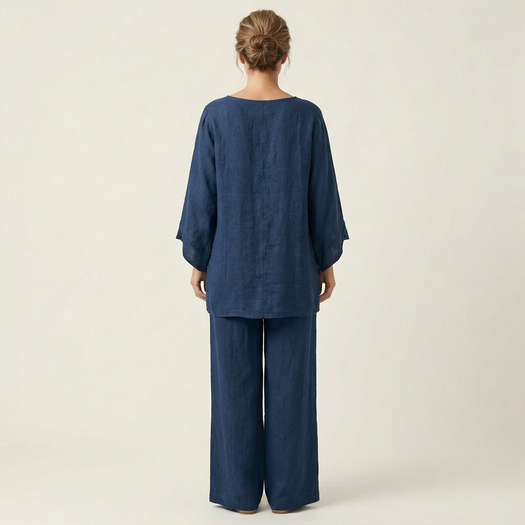 Mette tweedelige set met wijde tuniek en broek
