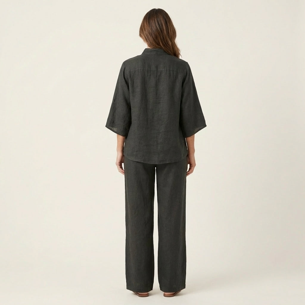 Lotje tweedelige set met vleermuismouw en wijde broek