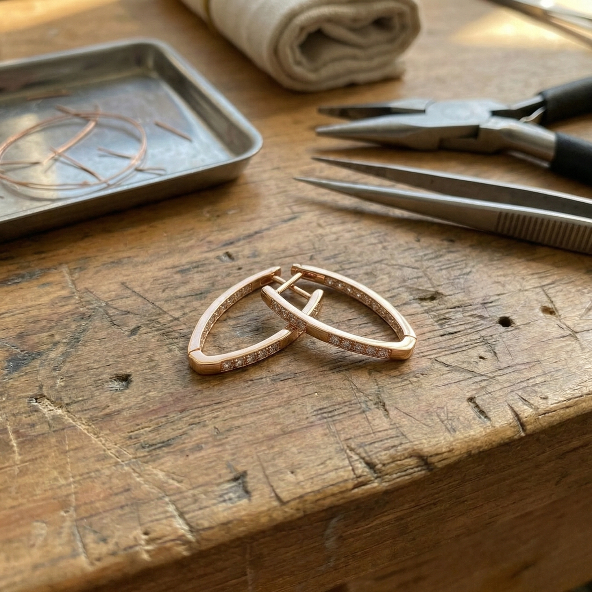 Elegante oorbellen met zirkonia in goud