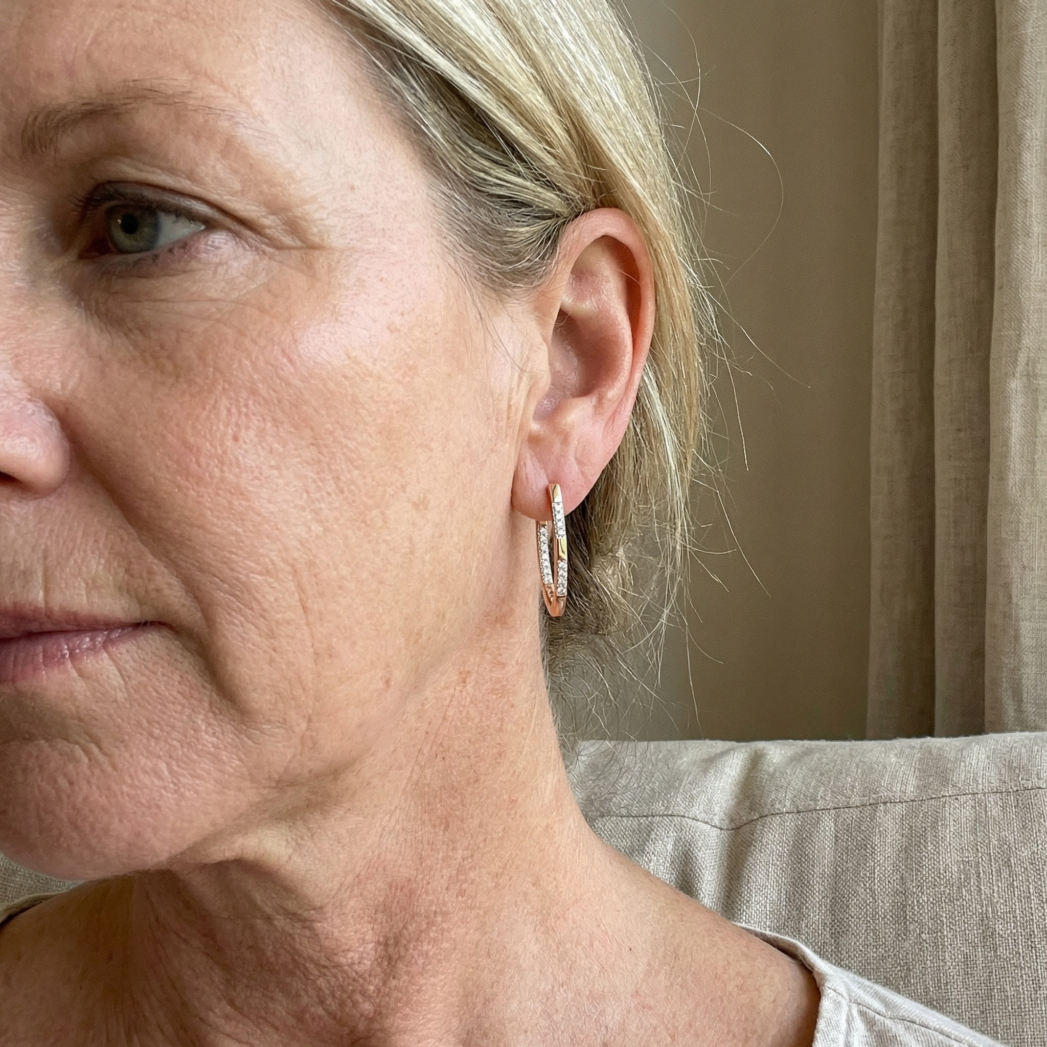 Elegante oorbellen met zirkonia in goud
