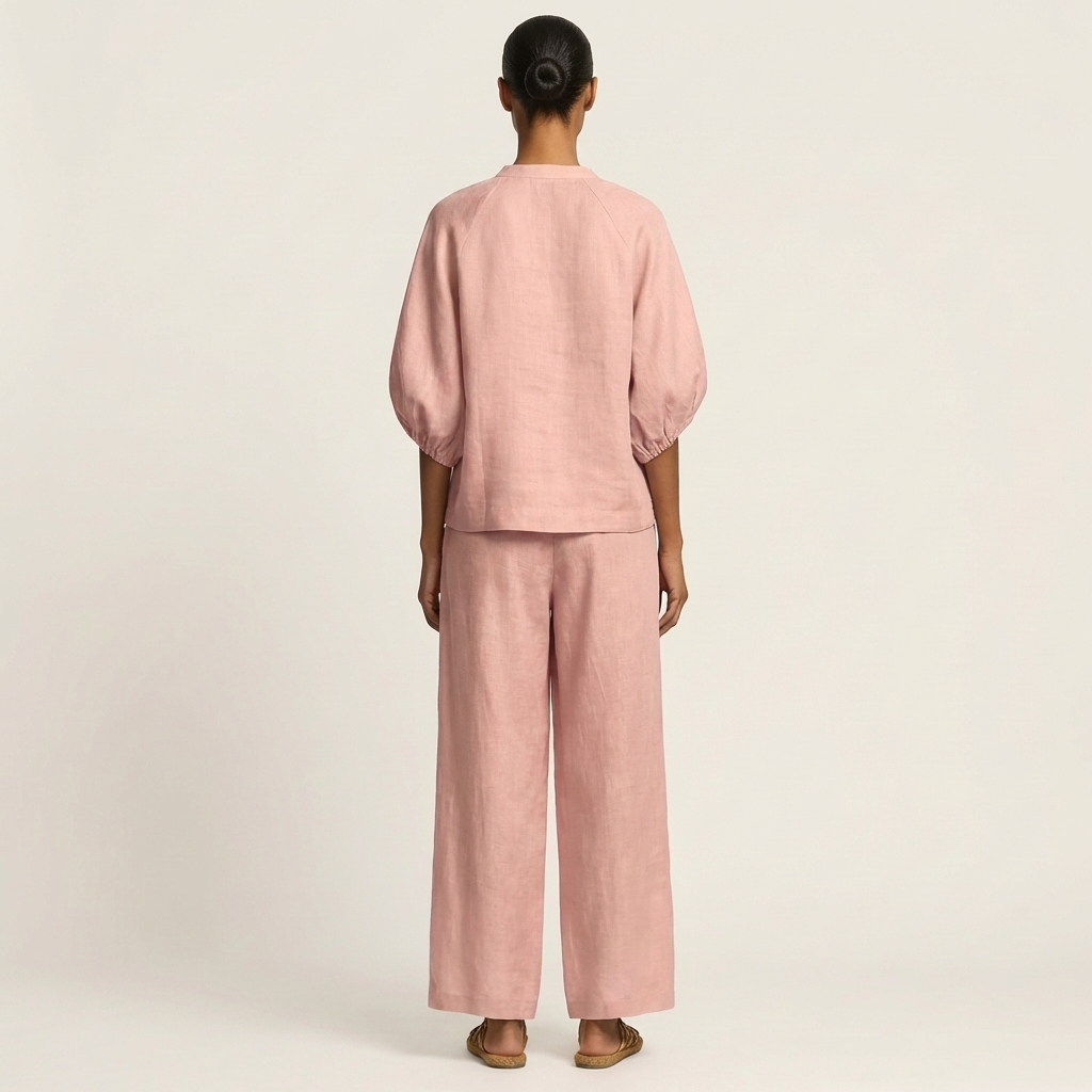 Trijnie set met pofmouwen en ritssluiting