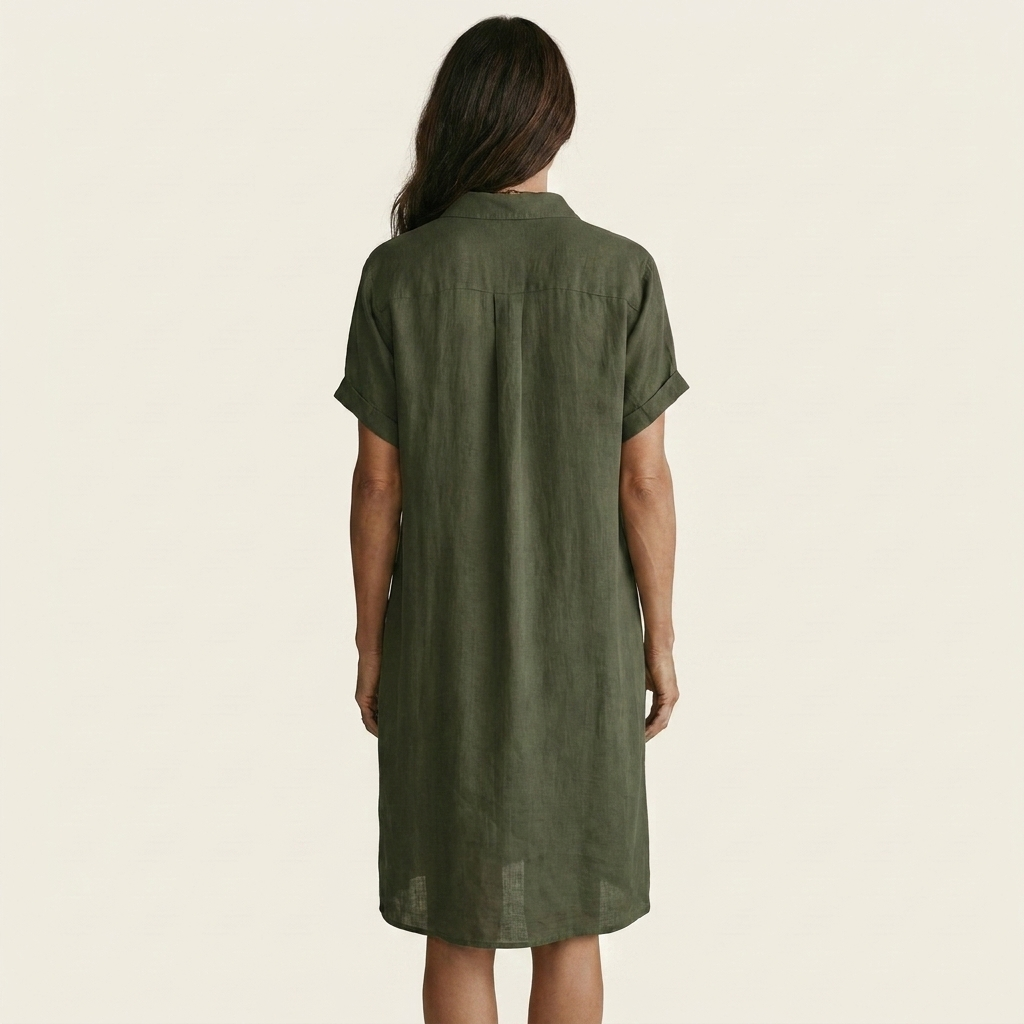 Hylkje midi blousejurk met omgeslagen mouwen