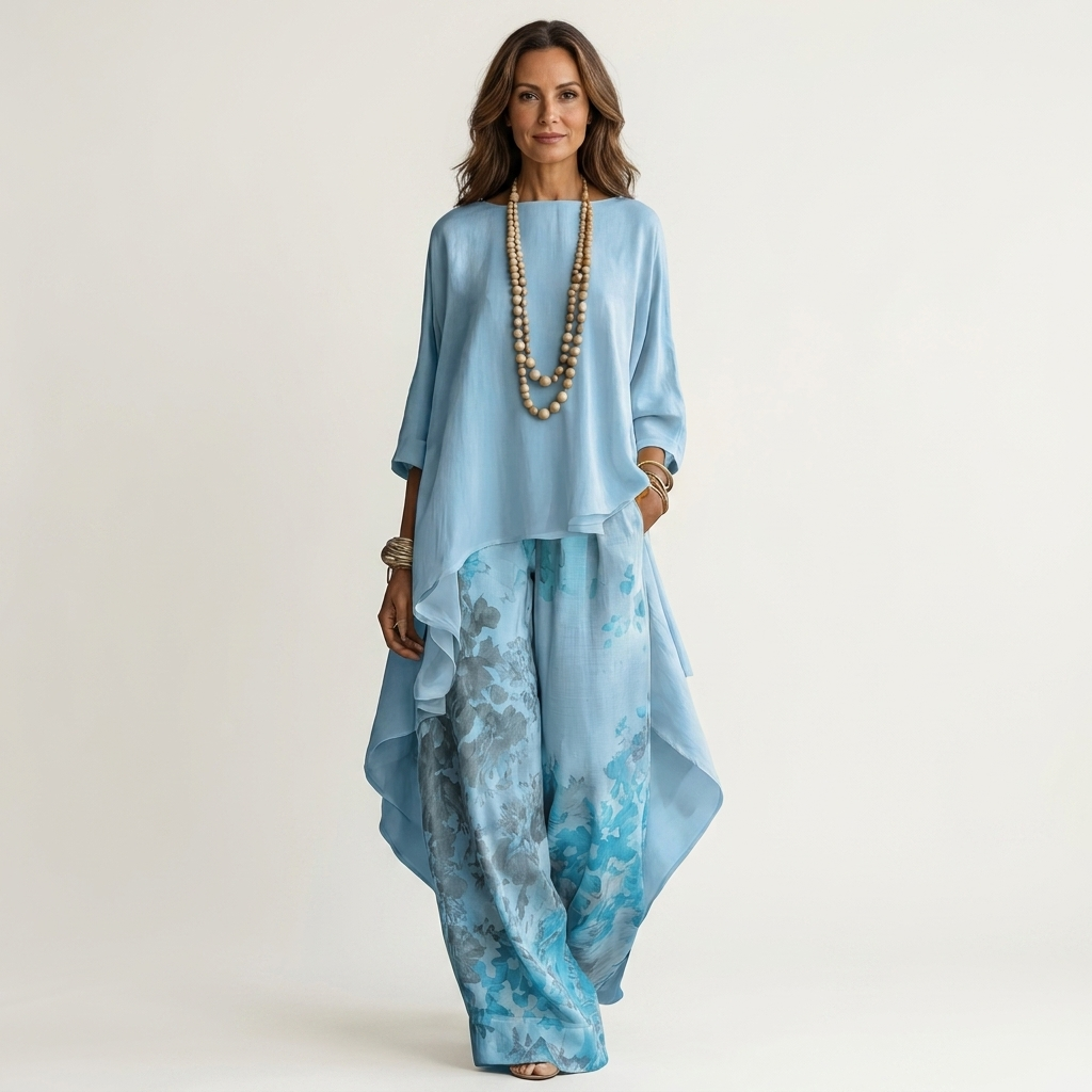Berber tweedelige set met asymmetrische tuniek