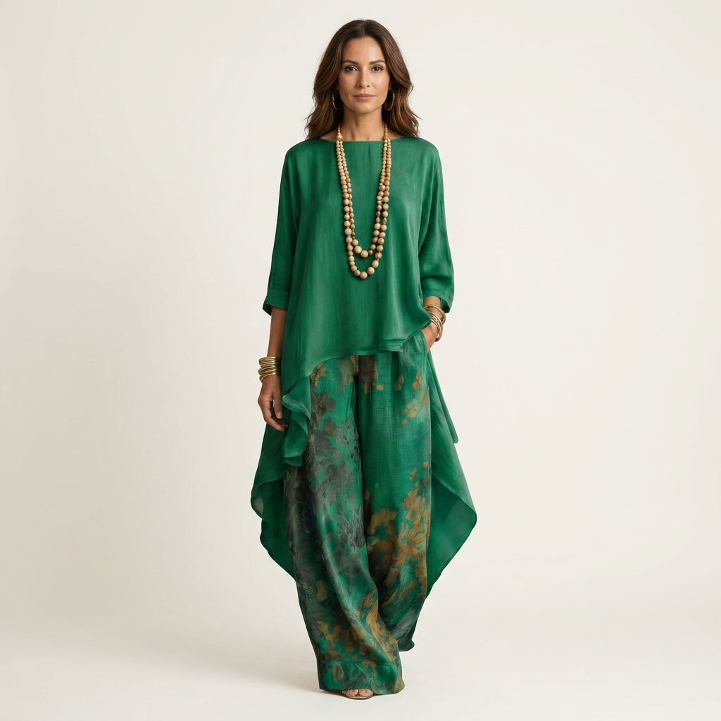 Berber tweedelige set met asymmetrische tuniek