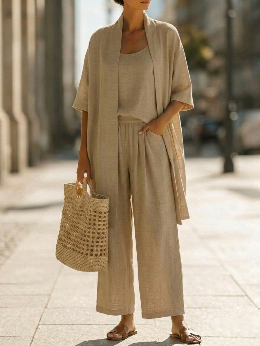 Isa driedelige set in beige