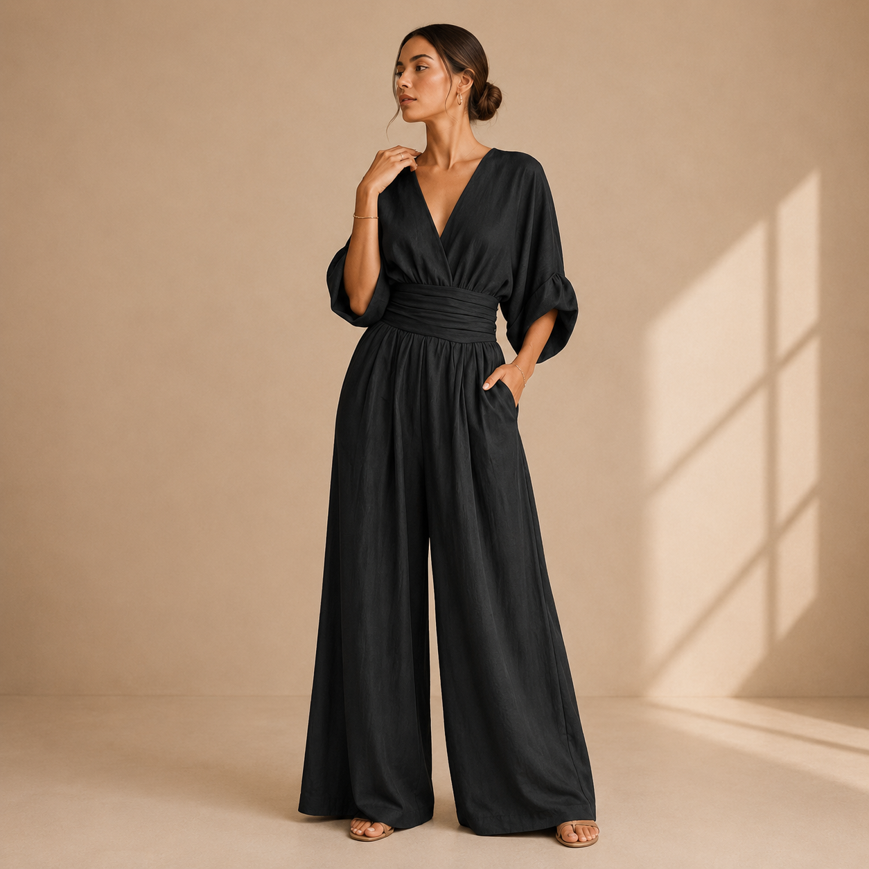 Isabelle jumpsuit in zwart