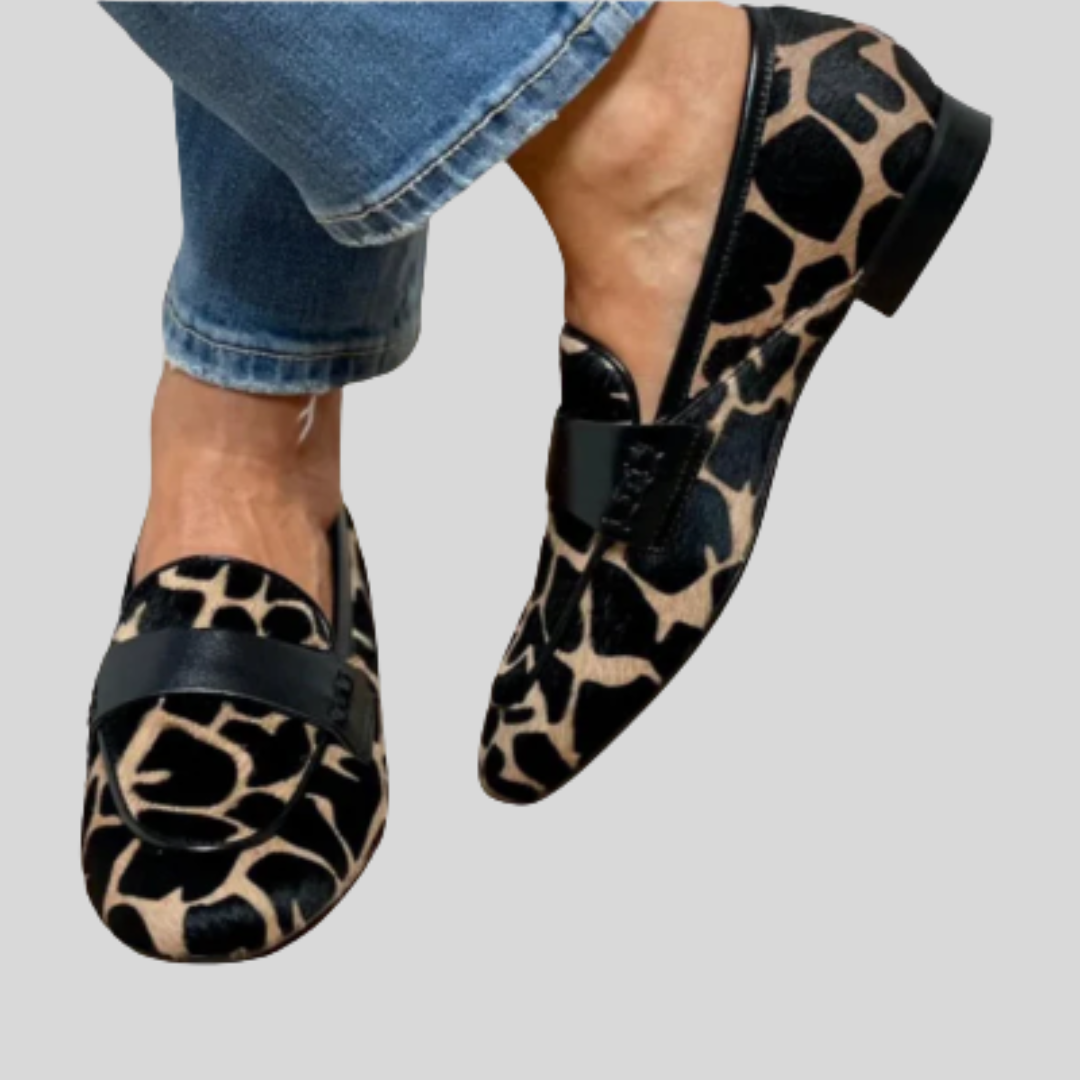 Katie loafers met luipaardprint